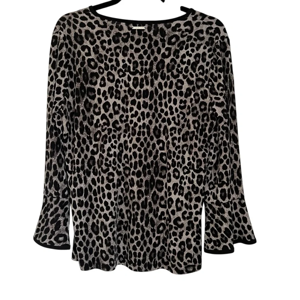 Michael Kors Leopard Print Blouse in Black and Cream - Picture 4 of 7